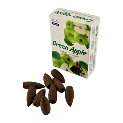 Арома-конусы с обратным потоком - Green Apple Backflow Dhoop Cones, Darshan (Зеленое Яблоко)