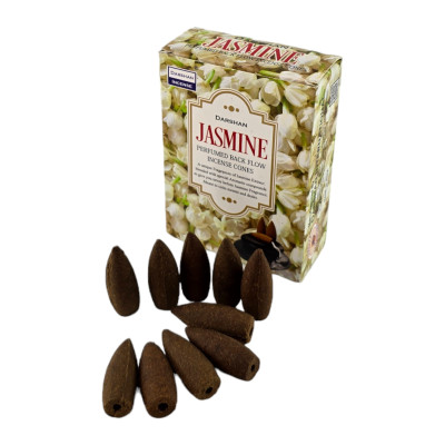 Арома-конусы с обратным потоком - Jasmine Backflow Dhoop Cones, Darshan (Жасмин)
