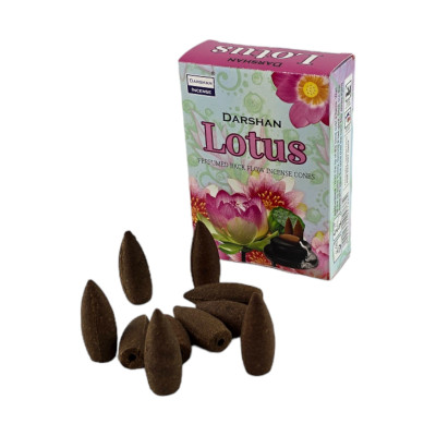 Арома-конусы с обратным потоком - Lotus Backflow Dhoop Cones, Darshan (Лотос)