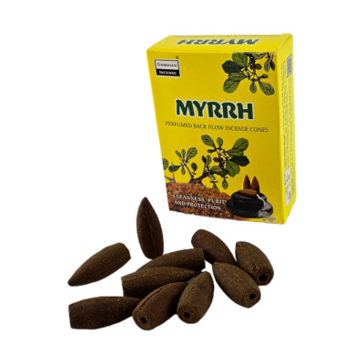 Арома-конусы с обратным потоком - Myrrh Backflow Dhoop Cones, Darshan (Мирра)