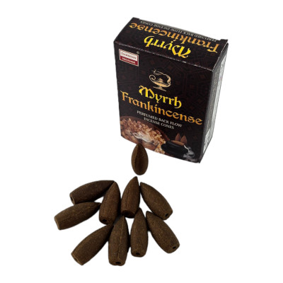 Арома-конусы с обратным потоком - Myrrh Frankincense Backflow Dhoop Cones, Darshan (Мирра и Ладан)