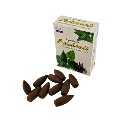 Арома-конусы с обратным потоком - Patchouli Backflow Dhoop Cones, Darshan (Пачули)