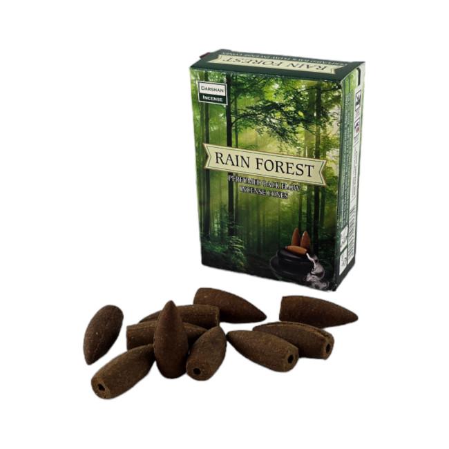 Арома-конусы с обратным потоком - Rain Forest Backflow Dhoop Cones, Darshan (Дождь в лесу)