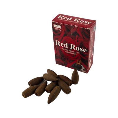 Арома-конусы с обратным потоком - Red Rose Backflow Dhoop Cones, Darshan (Красная Роза)