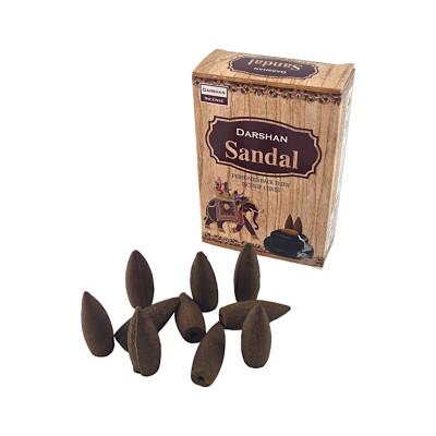 Арома-конусы с обратным потоком - Sandal Backflow Dhoop Cones, Darshan (Сандал)