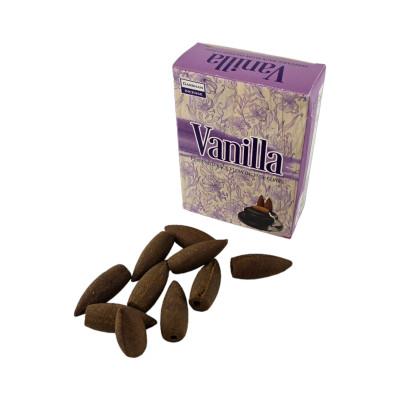 Арома-конусы с обратным потоком - Vanilla Backflow Dhoop Cones, Darshan (Ваниль)