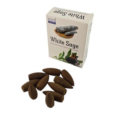 Арома-конусы с обратным потоком - White Sage Backflow Dhoop Cones, Darshan (Белый Шалфей)