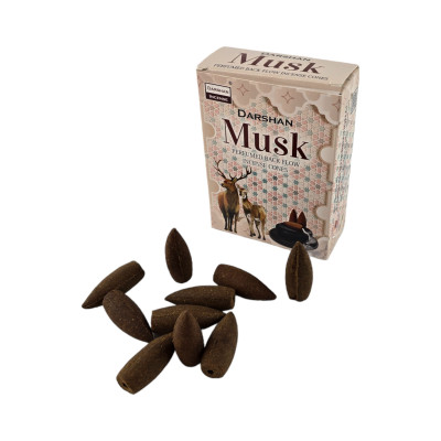 Арома-конусы с обратным потоком - Musk Backflow Dhoop Cones, Darshan (Муск)