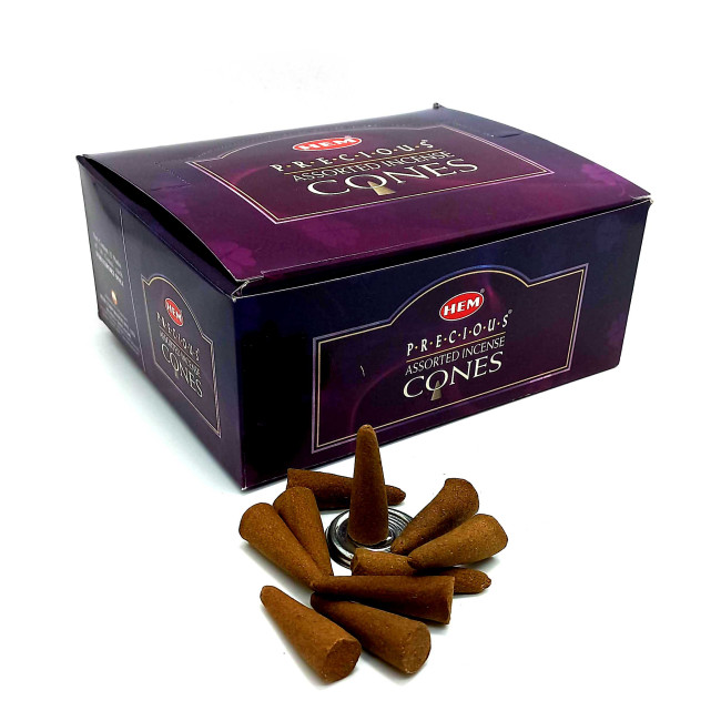 Набір пилкових пахощів арома-конуси - Precious Assorted Perfumed Incense Cones, Масала HEM