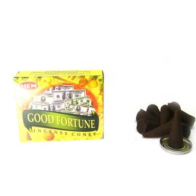 Арома-конусы - Good Fortune Dhoop Cones, HEM (Удача, фортуна)