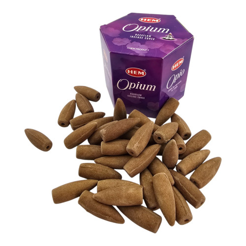 Арома-конусы с обратным потоком - Opium Backflow Dhoop Cones, HEM (Опиум)