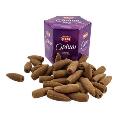 Арома-конусы с обратным потоком - Opium Backflow Dhoop Cones, HEM (Опиум)