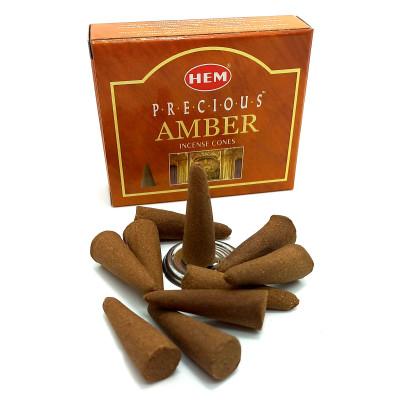Арома-конусы - Precious Amber Dhoop Cones, HEM (Драгоценный янтарь)