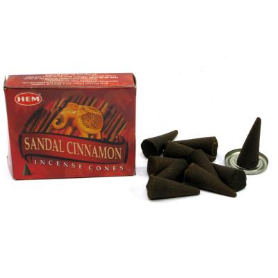 Арома-конусы - Sandal Cinnamon Dhoop Cones, HEM (Корица и сандал)