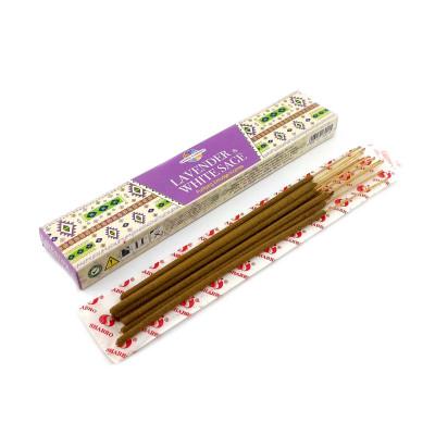Пыльцевые благовония - Lavender & White Sage Premium Masala Incense, Масала HEM (Лаванда и белый шалфей)